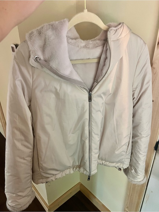 Jackets & Blazers - European Reversible Hooded Jacket in Light Beige NEW WITH TAGS